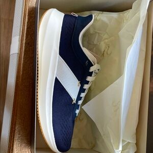 Tracksmith Navy and White Sneakers